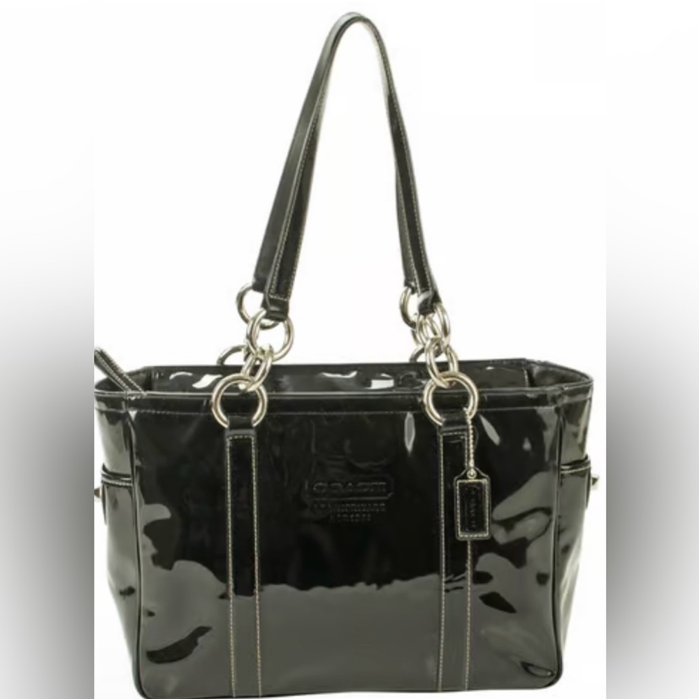 Rare Coach Black Patend Leather Bag